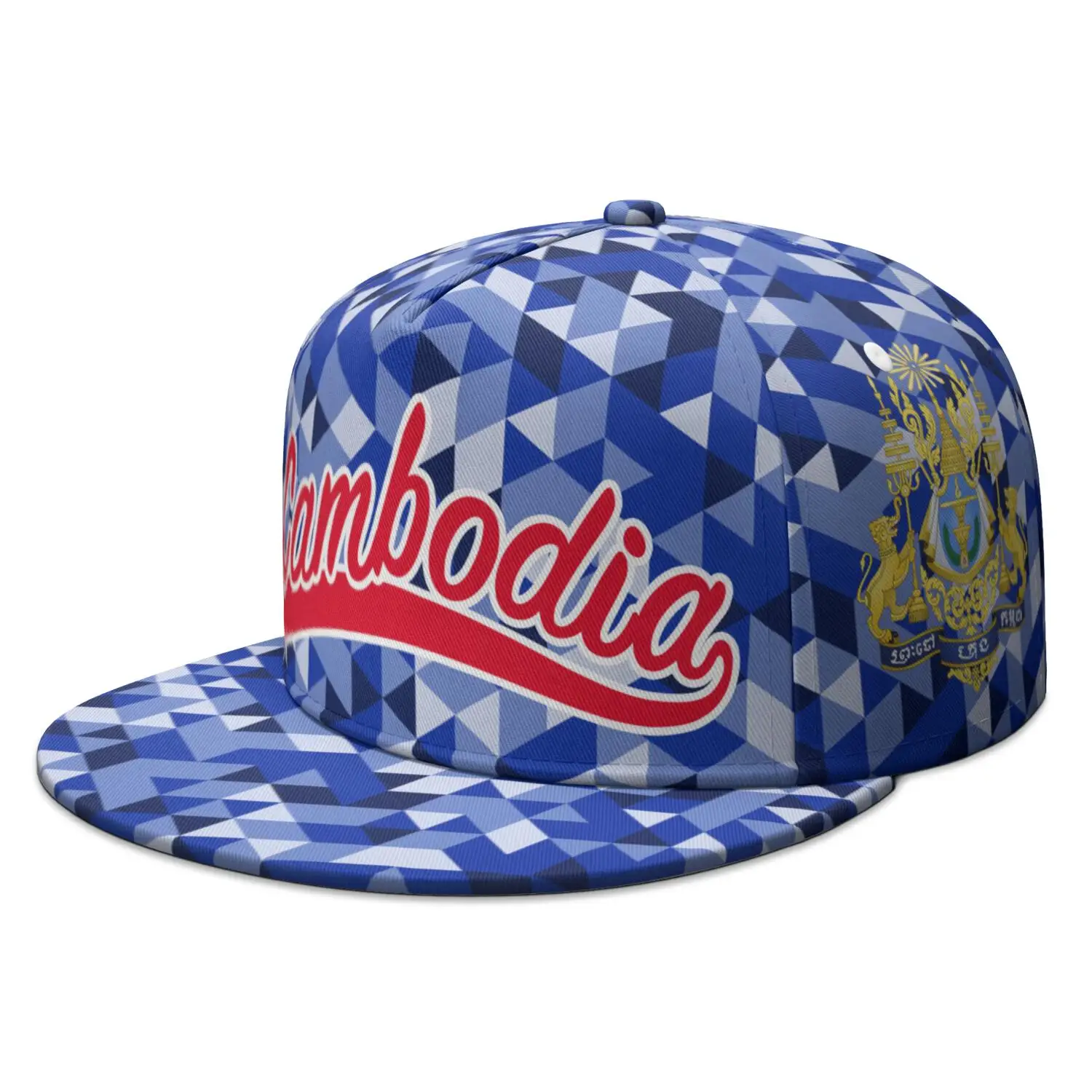 Custom Cambodia Flat Brimmed Cap Free Custom Name Number Logo Hip-hop Hat Nation Flag Kh Khmer Cambodian Kingdom Photo Headgear view 5