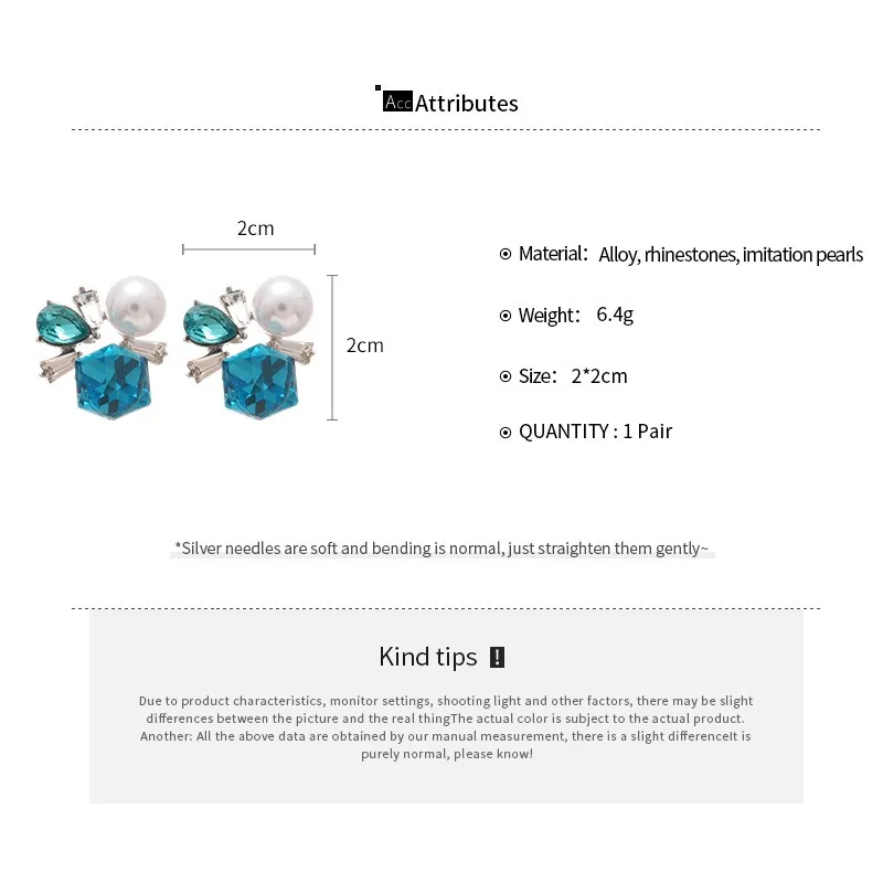 رائعة الأزرق حجر الراين وأقراط للنساء الطازجة تنوعا تقليد اللؤلؤ القرط الفاخرة الراقية مصمم المجوهرات C1