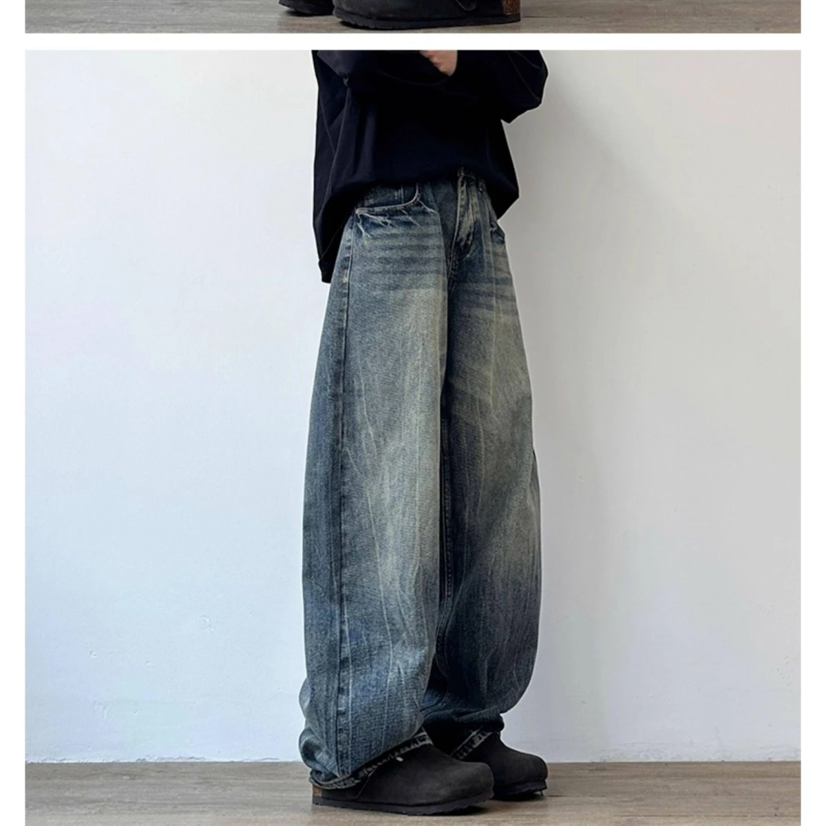 

Hong Kong Sle Hip Hop Men's Jeans Letter Print Casual Straight Leg Cotton Polyester Blend Spring Autumn High Street Trendy