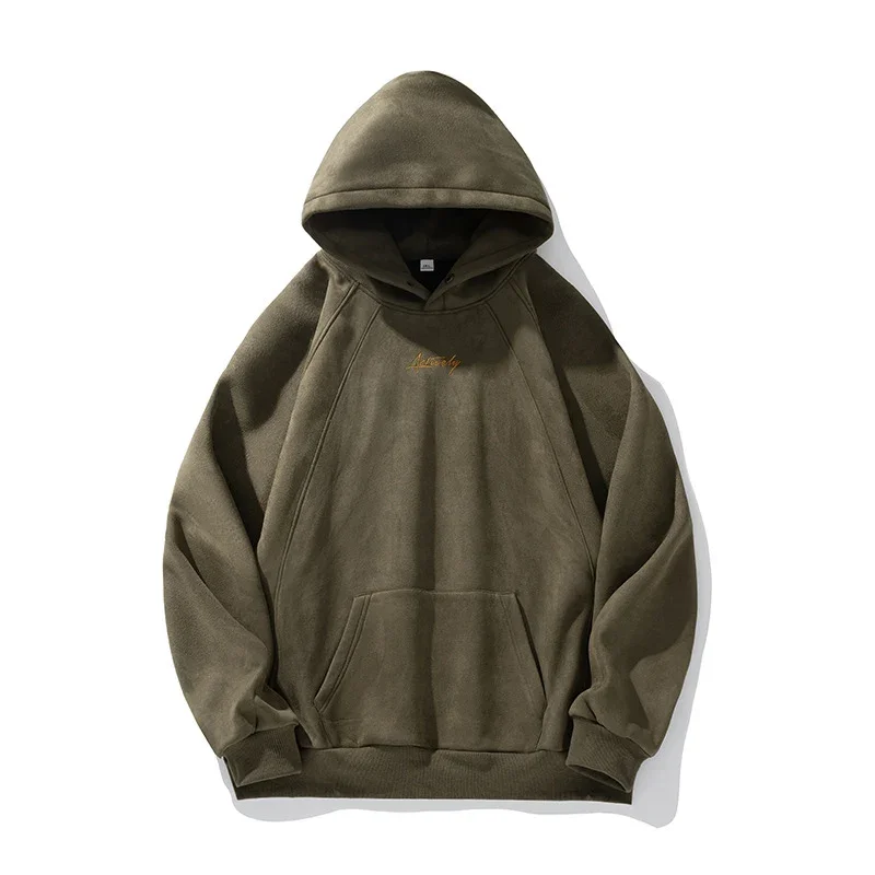 TFETTERS Brand New in Sweatshirts Couples Suede 2024 Autumn Winter Vintage Baggy Hooded Sweatshirt Man Casual Daily Oversize Man