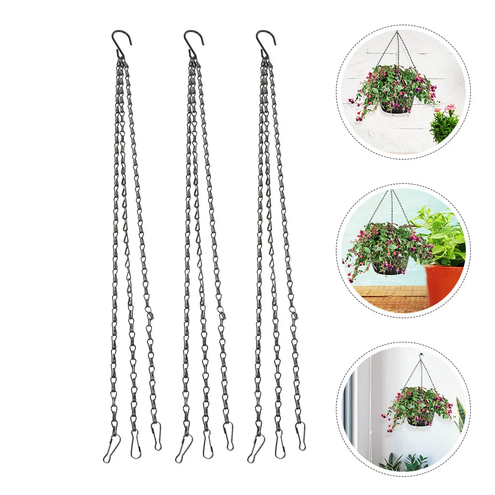 Hanging Basket Chains 6 Pack 20 Inch Heavy Duty Metal Replacement Chains for Plant Pots Bird Feeders Garden