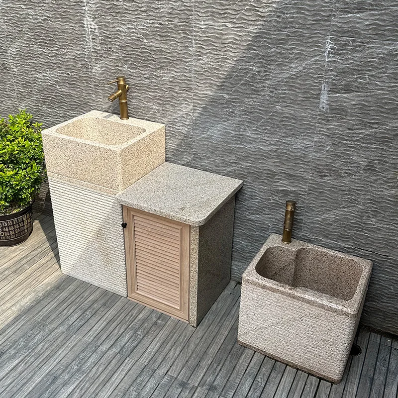 Outdoor stone wash basin Courtyard marble sink Wash basin Operating table Vegetable washing outdoor terrace Garden pool