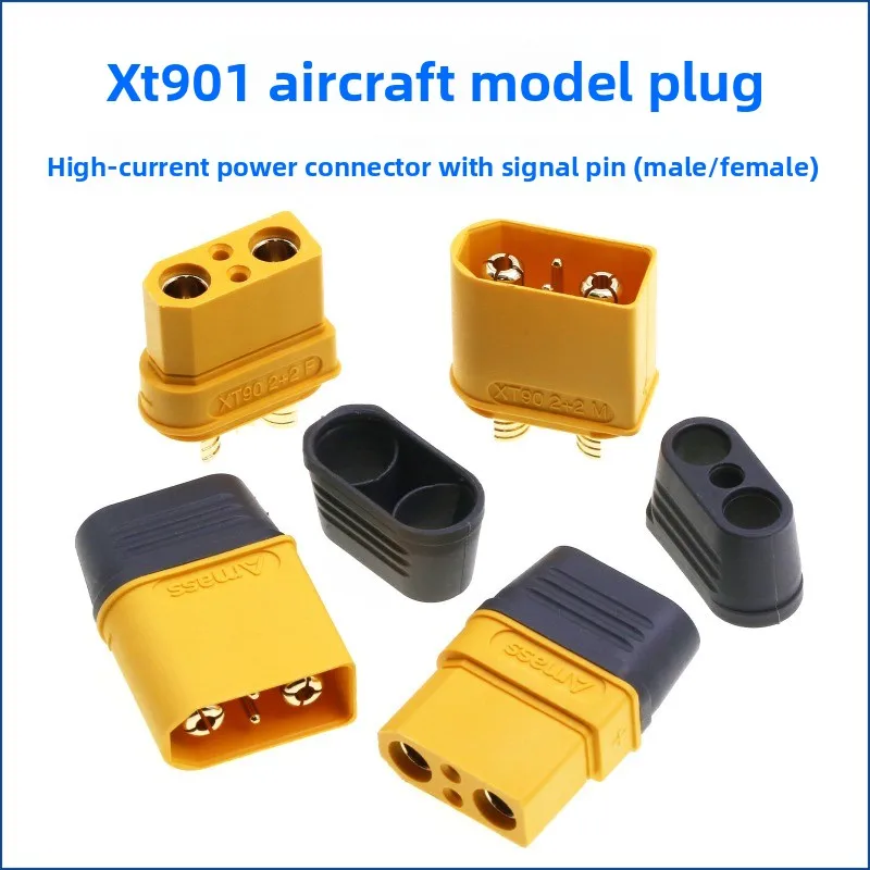 1pcs Original XT90I Male and Female Plug T Plug Interface Connector XT90 with Signal Pin Planting Machine XT90i 2+2 Plugs