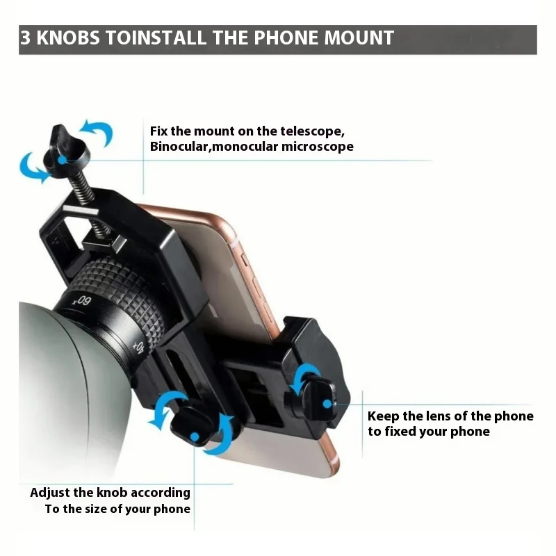 Universal Cell Phone Adapter Mount Telescope Phone Mount for Binocular Monocular Spotting Scope Telescope