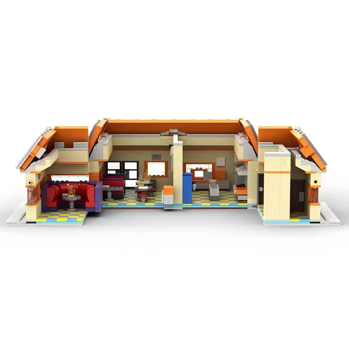 MOC レンガシンプソンスプリングフィールドクルースティーバーガーハウスモデルビルディングブロックレストランモジュラー建築キット DIY おもちゃ子供ギフト