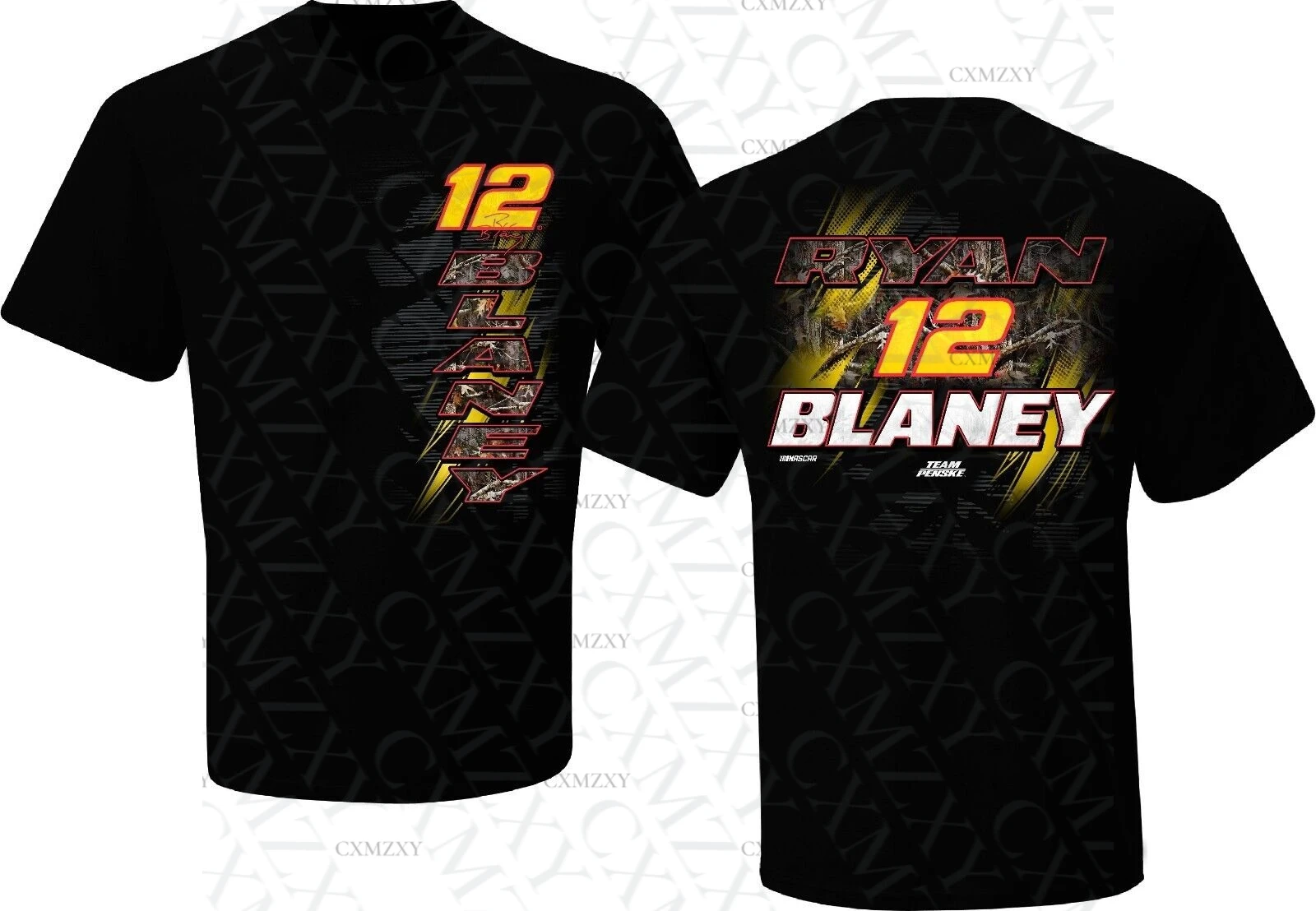 

RYAN BLANEY #12 NAS CAR TEAM PENSKE BLACK CAMO SHORT SLEEVE TEE SHIRT L3912 NEW