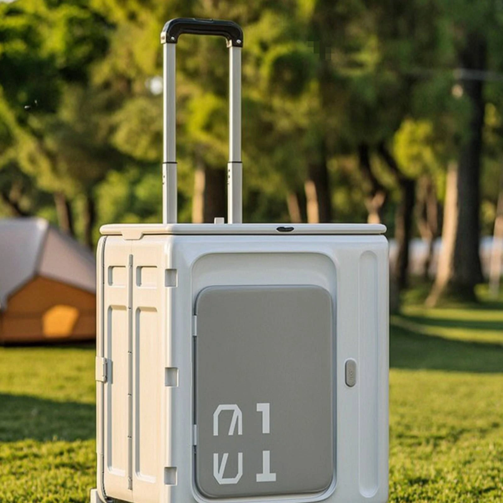 Folding Utility Cart with Lid Telescopic Collapsible Rolling Crate Folding Cart with Lid Easy Storage Heavy Duty for Campers