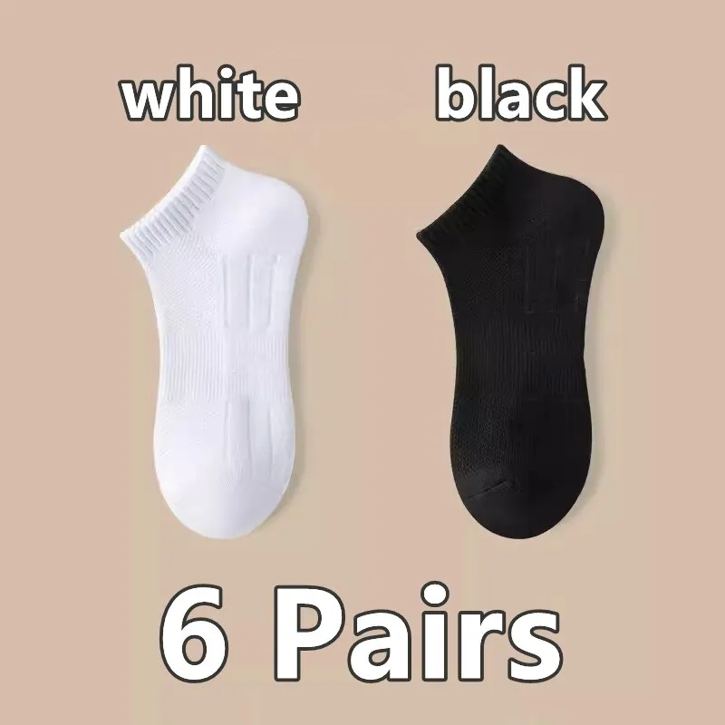 6 Pairs Thick-Soled Moisture Wicking Sports Socks With Cushioned Bottoms Perfect For Running