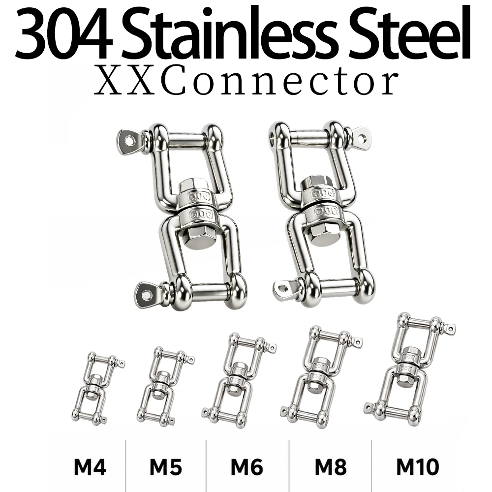 304 Stainless Steel Double Headed Rotating Ring Connector Suitable for Ship Rigging Hardware Sandbag Swings And Yoga Hammocks ﻿