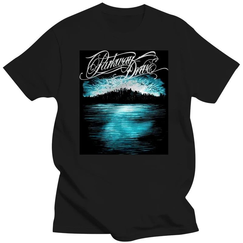 Parkway Drive MenS Deep Blue Skyline (Slimfit) Slim Fit T-Shirt Black Fashion Tee Shirt