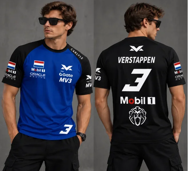 2026 New Verstappen F1 Racing T Shirt Men Short Sleeve Quick Dry Motorsport Tee MV3 Fan Racing Jersey Tops