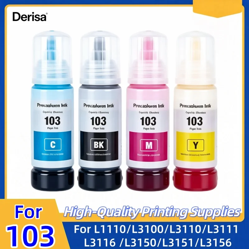103 EP103 T103 Refill Dye Ink For Epson EcoTank L1110 L3100 L3110 L3111 L3116 L3150 L3151 L3156 L3160 L5190 Desktop Printer