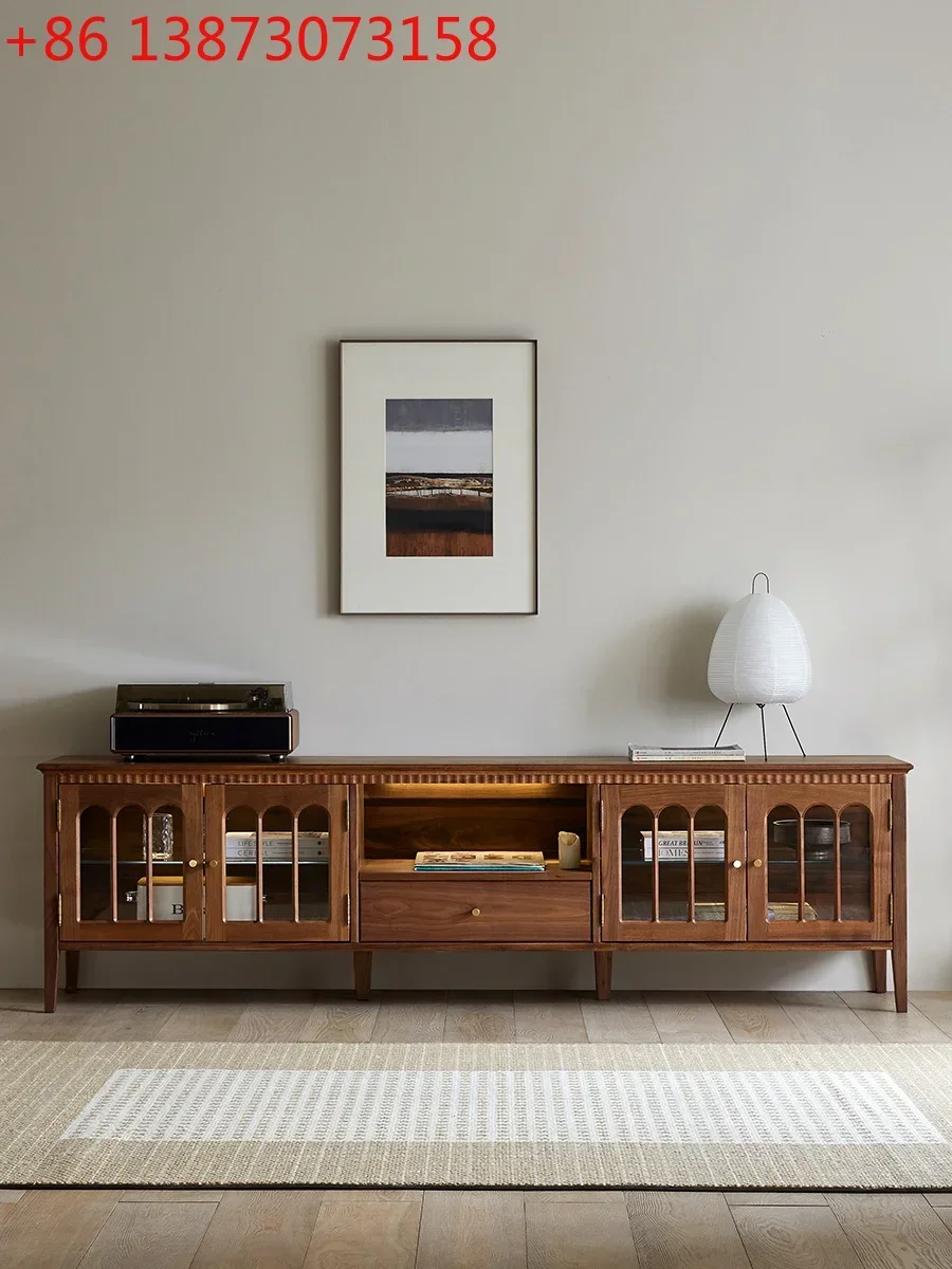 Nordic Antique Style Solid Wood TV Cabinet Household Minimalist Audiovisual Cabinet