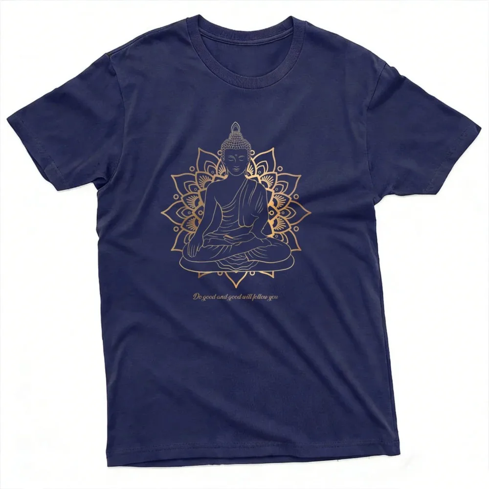 Buddha Mandala Design Summer Men T-Shirt Spiritual Zen Style Casual Wear for Yoga Meditation and Daily Clothes Unique  Tops