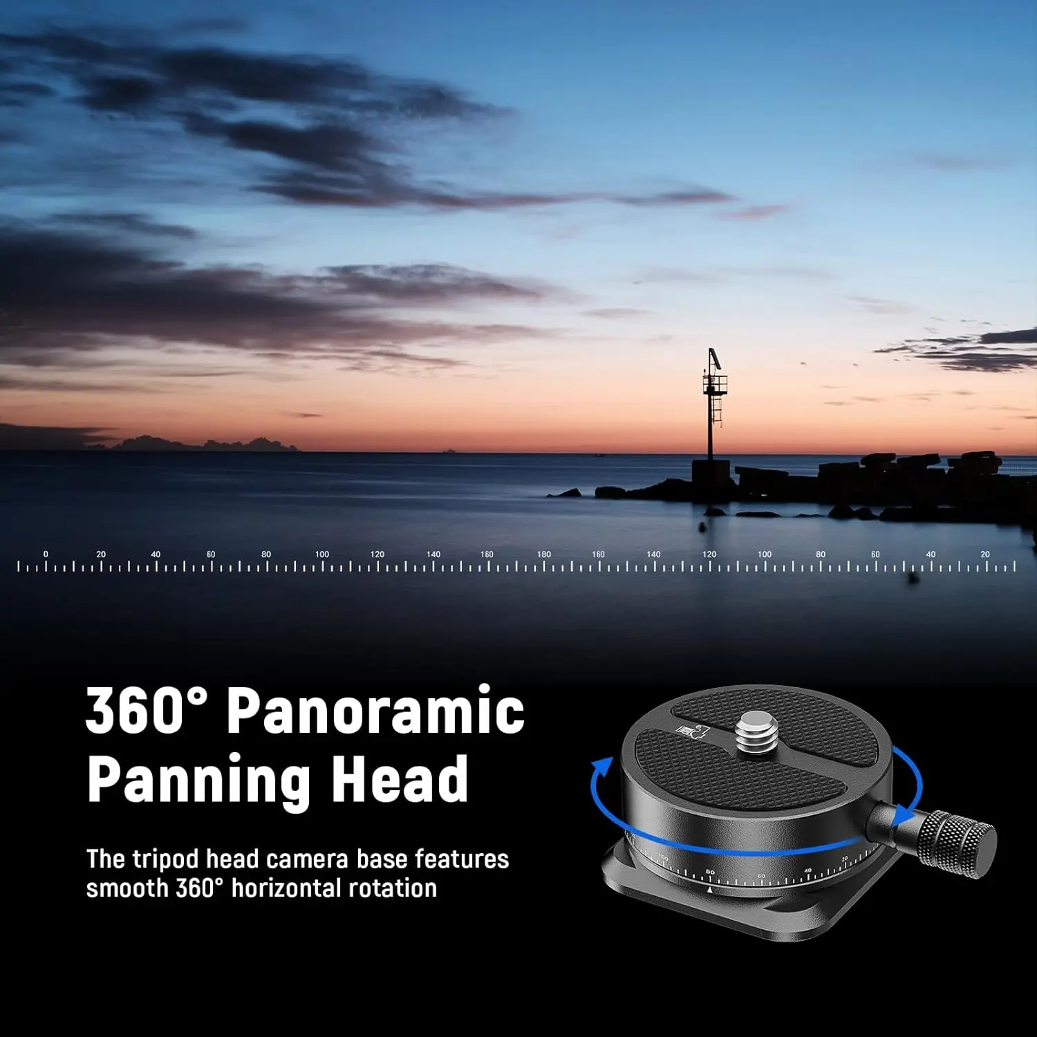 NEEWER 파노라마 퀵 릴리즈 플레이트 360 °   DSLR 카메라 캠코더용 스케일드 패닝 헤드 카메라 삼각대 마운트 어댑터 ﻿