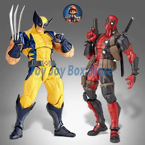 X-men Yamaguchi Deadpool 2 & Wolverine 액션 피규어 변형 이동식 공동 데드 풀 동상 모델 장식품 선물크리스마스 장난감