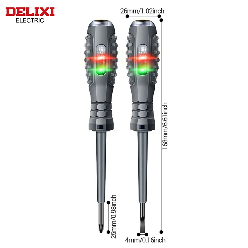 DELIXI ELECTRIC Test Pencil Voltage Non-contact Induction TestDetector Electrician Flat Screwdriver VoltmeterDetectingtheCircuit