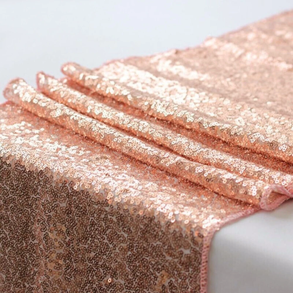 Glitter pink Sequin Table Runner, 30x180CM Wedding Dining Table Decoration Sparkle Table Runner for Party Valentine's Day Decor