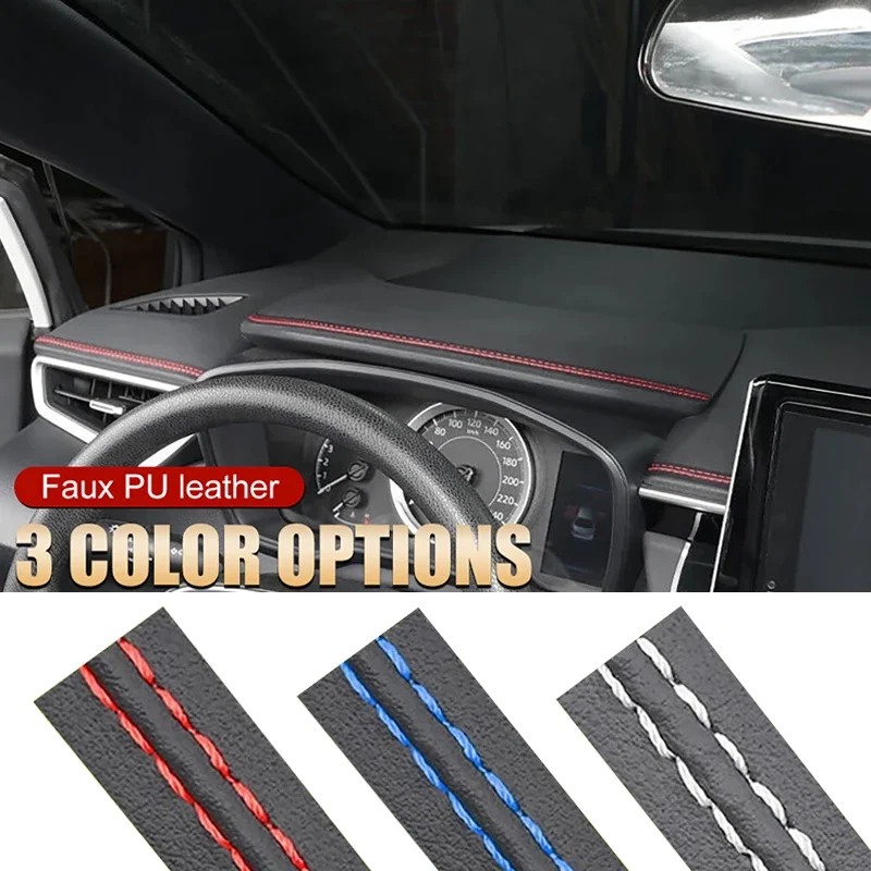 

Car Interior Mouldings PU Leather Flexible Trim Strip DIY Self-adhesive Dashboard Decorative Braided Gap Strip Auto Accessories