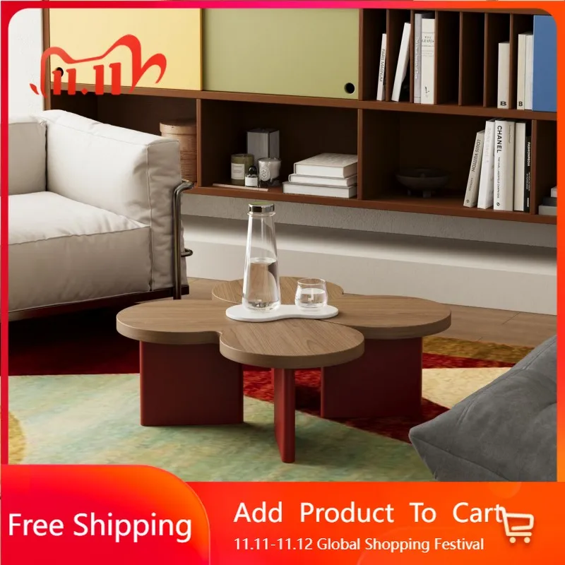 

Wood Living Room Coffee Table Bedroom Cute Nordic Unique Aesthetic Side Table Sweet Simple Mesa Auxiliar Postmodern Furniture