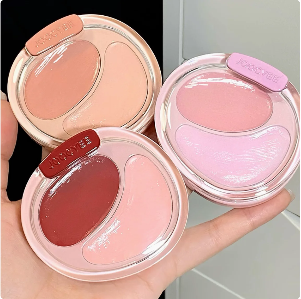 JOOCYEE Dupla Cor Blush Creme BLUSH Duo 7g HIGHLIGHTER de Longa Duração Natural Fácil de Aplicar Maquiagem Original Cosméticos