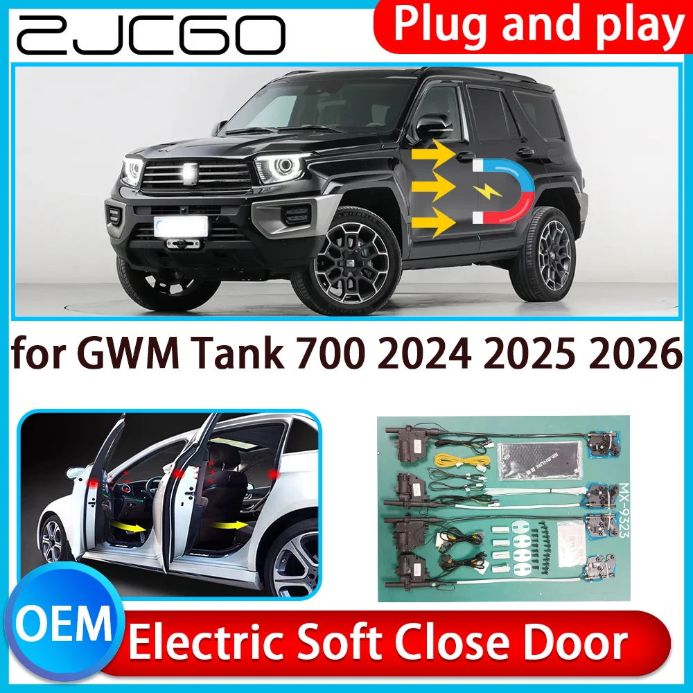 ZCJGO for GWM Tank 700 2024 2025 2026 Auto Pull Car Soft Close Kit Door Power Latch Electric Door Catch Soft Closing Assist