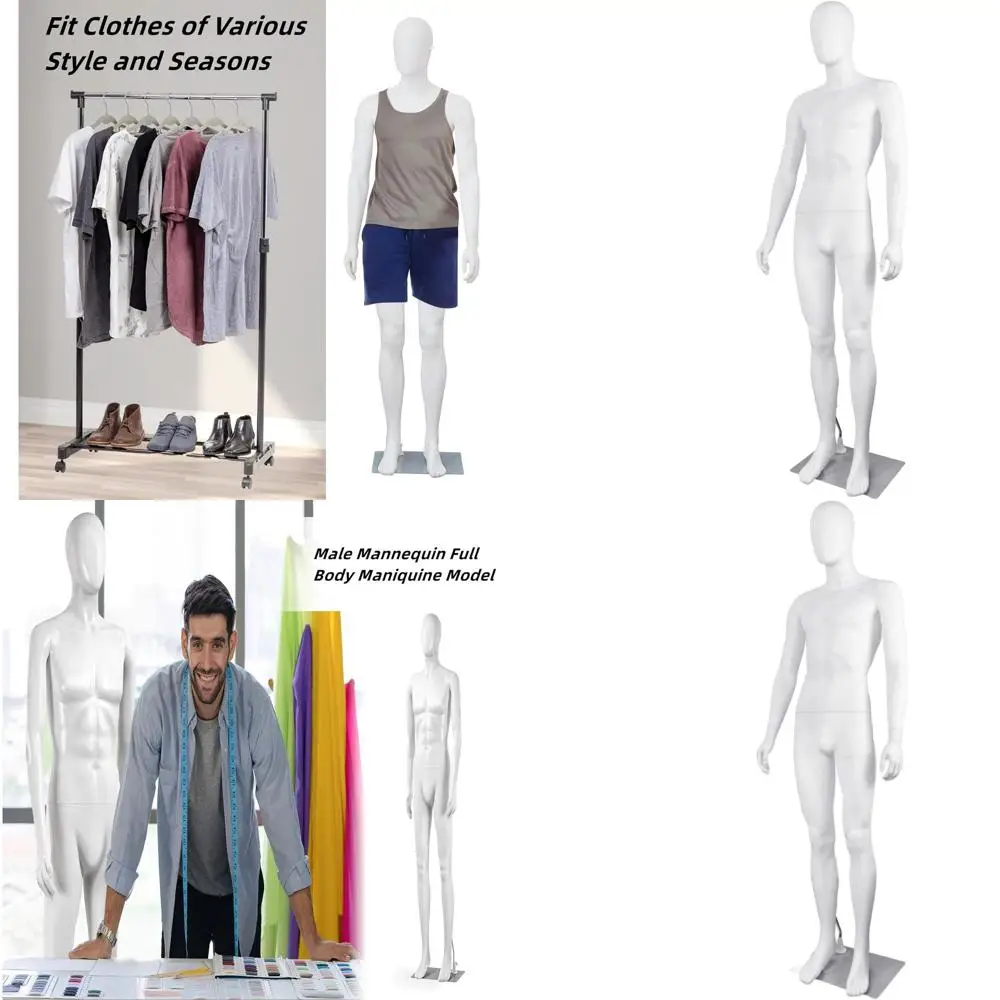 

Манекен мужской для шитья, регулируемый, 73 см, с отсоединяемой пластиковой формой и металлическим основанием, белый