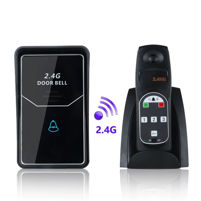 2.4G Digital Wireless Intercom System Door Bell wireless remote unlock Voice intercom doorbell telephone Non visual