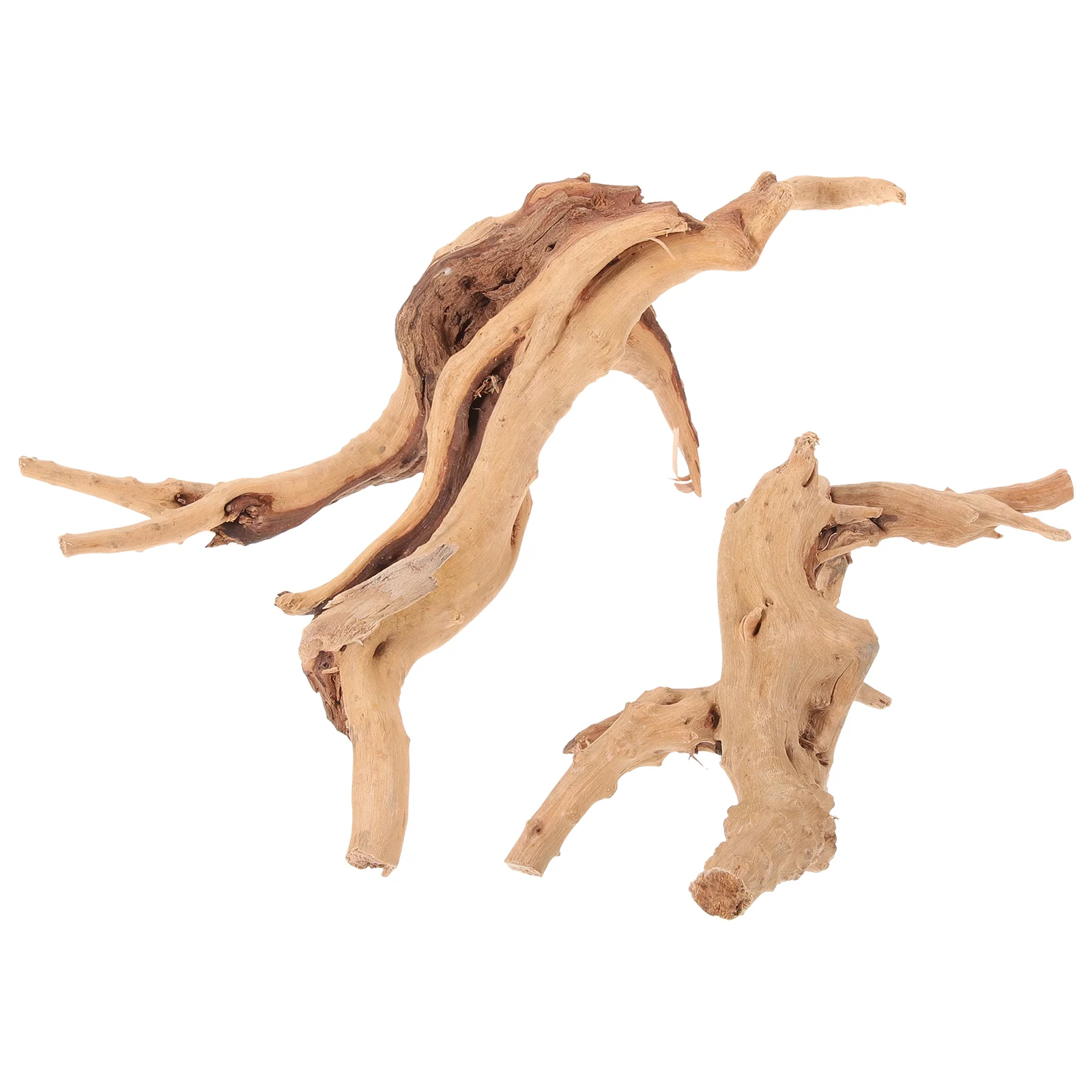 2 Pcs Rhododendron Root Fish Tank Landscaping Small Sunken Wood Decorative Ornaments 2pcs (10-15cm+15-20cm) Wooden Driftwood