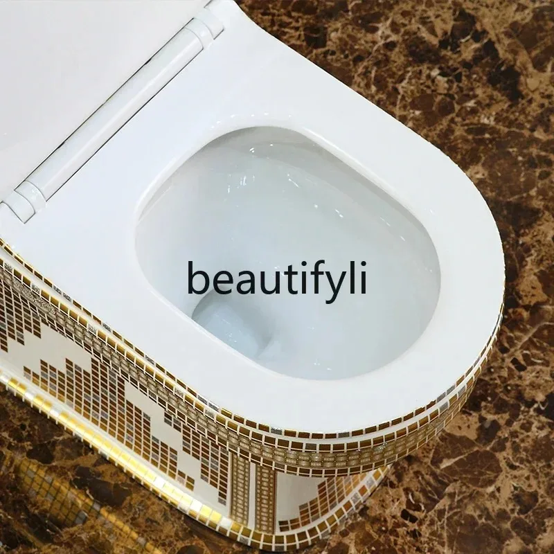 cn0420 مرحاض منزلي ذهبي اللون من السيراميك، مرحاض دوامي فائق، شقة صغيرة، مزيل العرق، لون المرحاض