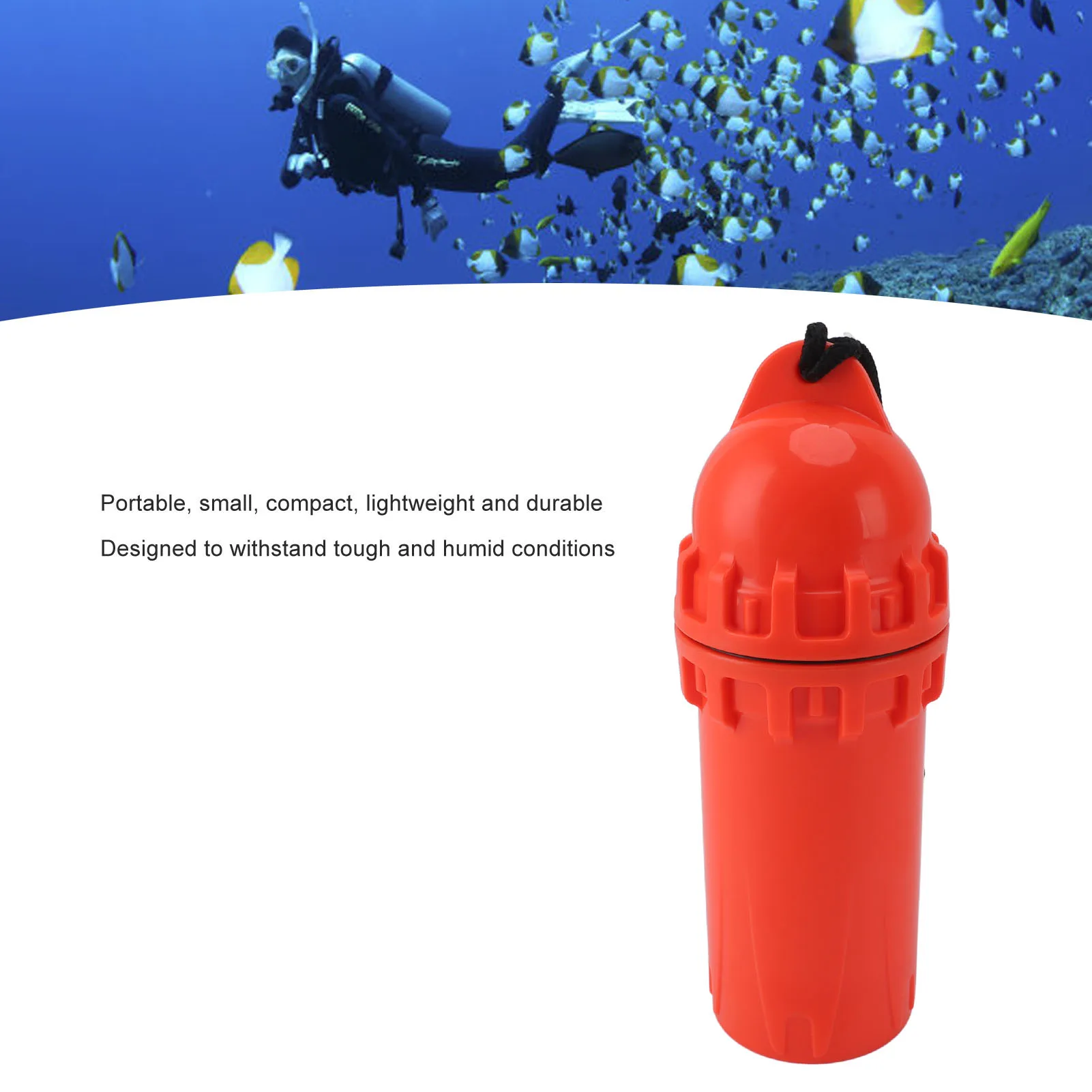 Scuba Diving Snorkeling Dry Box Underwater Waterproof Cylindrical Dry Box With Clip