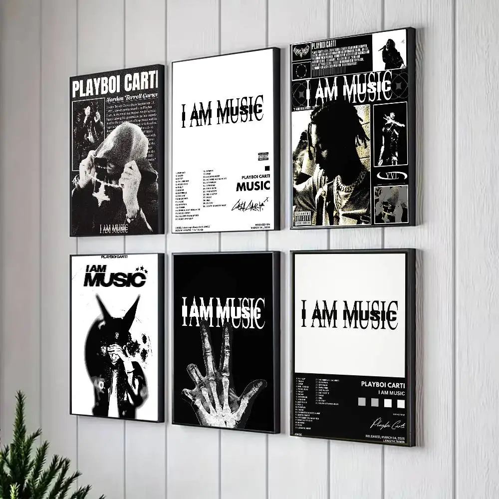 P-Playboi Carti I AM MUSIC Poster for Living Room, Bedroom, Office, or Bar, Frameless, Indoor Use, Bedroom Wall Art.