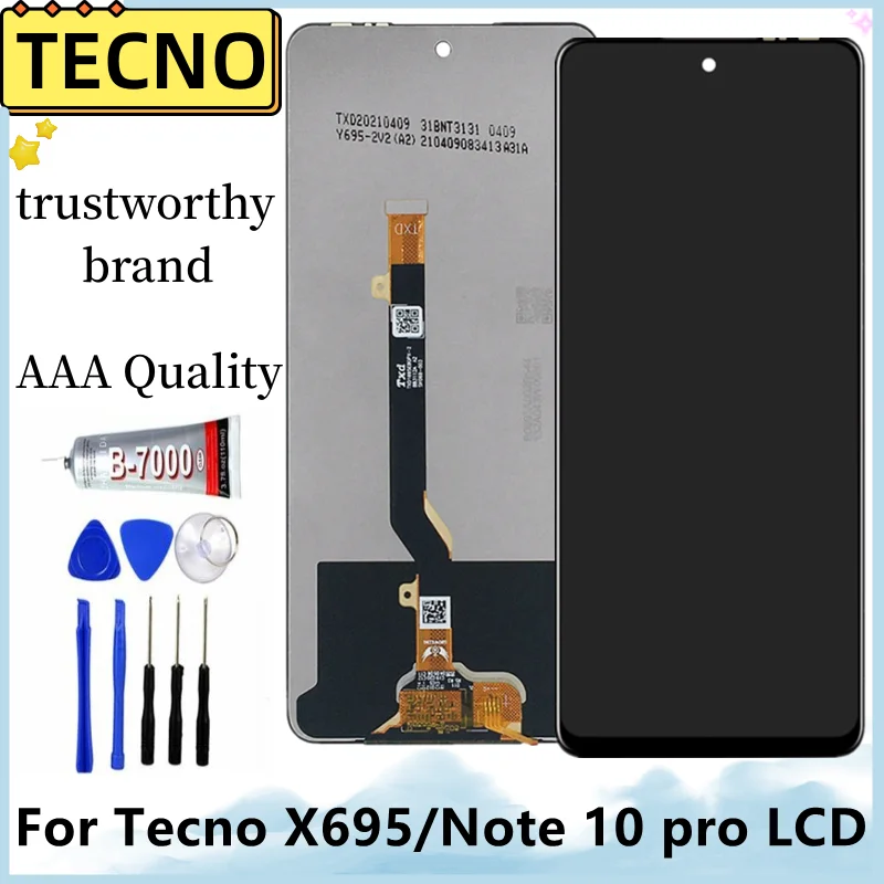 

100% Tested 6.95 Inch For Tecno X695 LCD For Infinix Note 10 Pro LCD Display Touch Screen Digitizer Assembly Replacement Parts