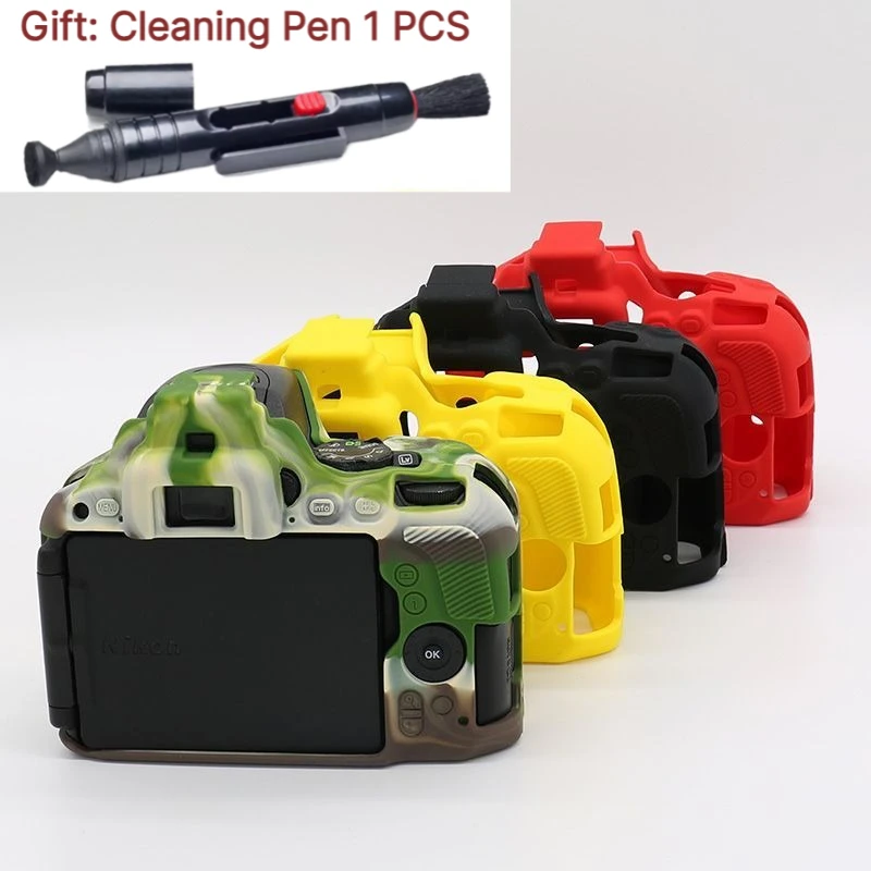 Fashion Camera Bag For Nikon D5500/D5600 DSLR Digital Camera Silicone Soft Case Anti-drop Portable case+1 PCS Free Cleaning Pen