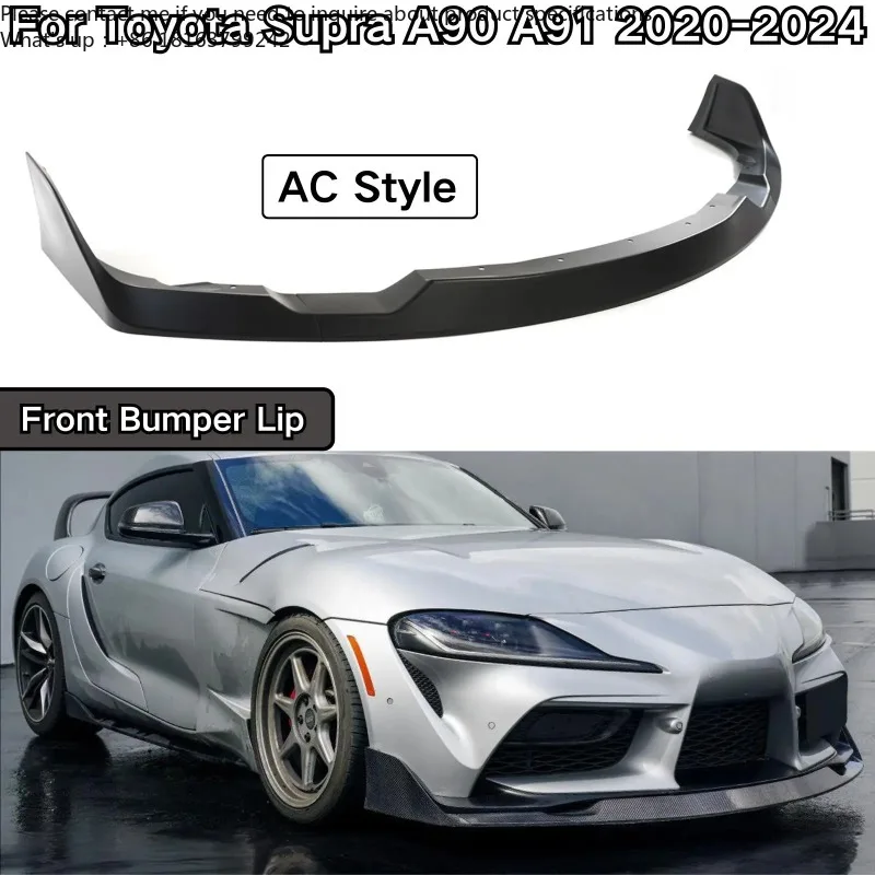

3PCS Front Bumper Lip For Toyota Supra A90 A91 2020-2024 Spoiler Splitter Cars Accessories Carbon Fiber Print Glossy Black