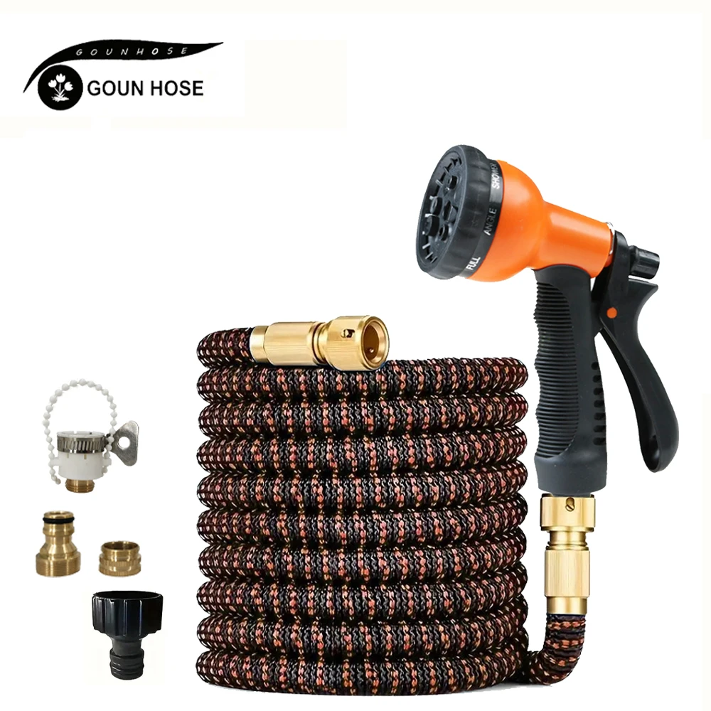 

НОВЫЙ Гибкий расширяемый садовый шланг с насадкой высокого давления, пистолет-распылитель для мойки, шланг для мойки автомобилей, расширяемый садовый водяной шланг GOUN HOSE