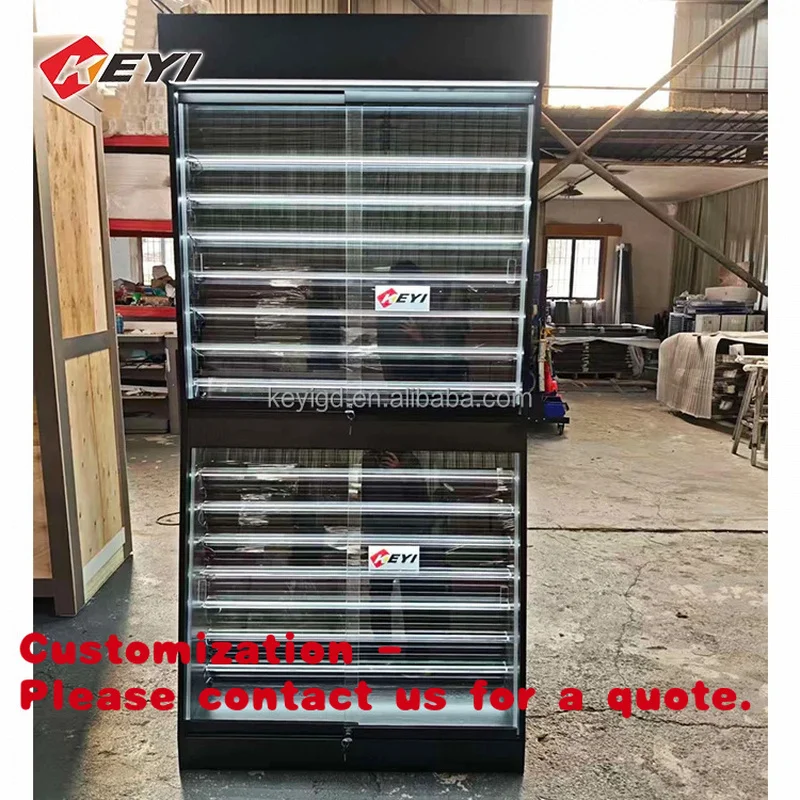 custom.Factory Acrylic Metal Trading Card Display Cabinet Collectible TCG Baseball Sports Card Glass & Wood Display R