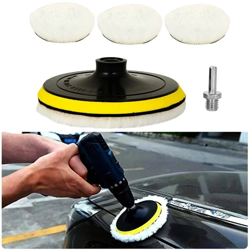Kit de pulido de 3/4/5 pulgadas, almohadilla de pulido, esponja para encerado de coche, disco, rueda de lana, cuidado de pintura automática, almohadillas pulidoras, dispositivo para coche