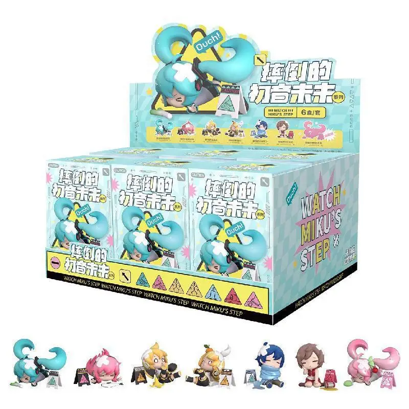 

Hatsune Miku Animation Game Peripheral Toys Fall Over Q-Version Anime Figures Action Model Collection Kaito Meiko Lin Len Luka