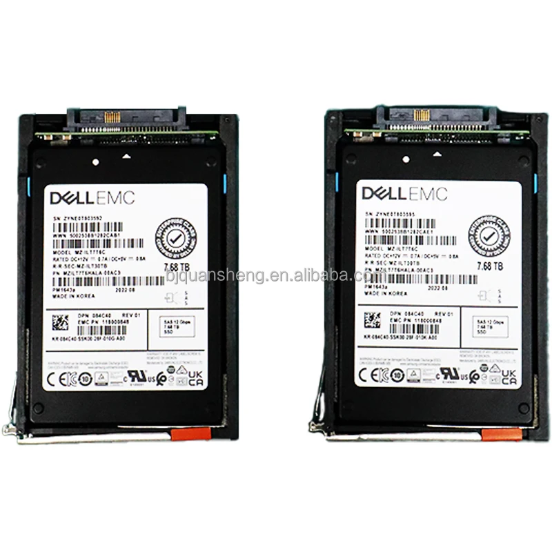 خادم EMC Enterprise SSD Unity 7.68 تيرابايت 12 جيجابايت/ثانية SAS 2.5 بوصة MZILT7T6HMLA-000C3 118000634 جديد 7.68T 118000634 مع ذاكرة تخزين مؤقت 512 ميجابايت