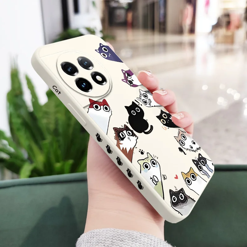 Watch Calico Phone Case For Oneplus 12 12R 11 11R 10 10R 10T 9R 9RT 9 8T 8 7 7T Pro 5G Liquid Silicone Cover