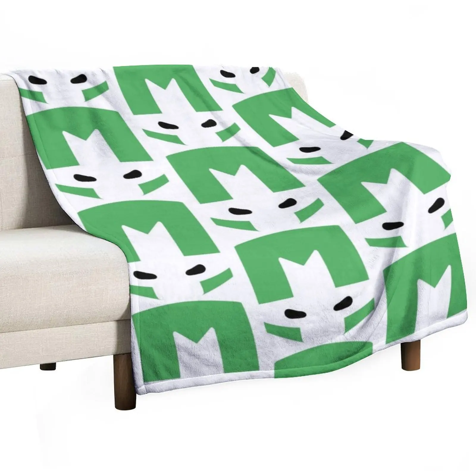 

Castle Crashers Minimal Green Knight Throw Blanket Hairys Designers Stuffeds manga Blankets