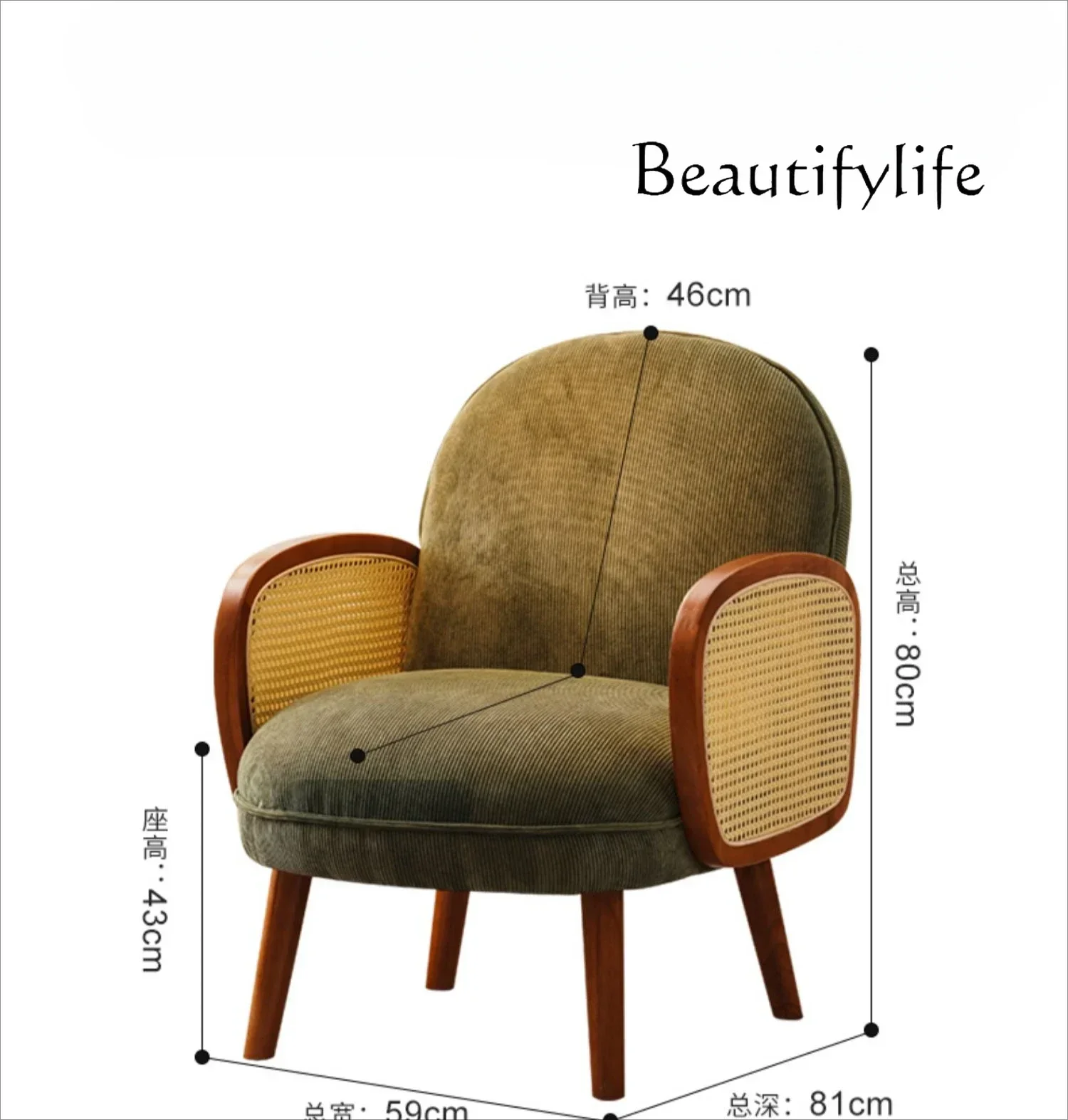 غرفة المعيشة شرفة الخشب الصلب الاستقبال أريكة استرخاء ضوء أريكة واحدة فاخرة خمر سروال قصير الترفيه #2