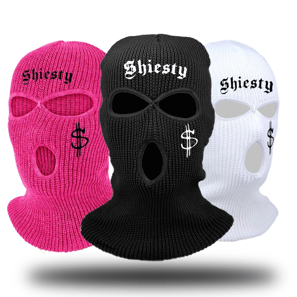 3 hole balaclava ski mask autumn/winter warm cycling sports full face mask ear protection knitted hat beanies,gifts Halloween