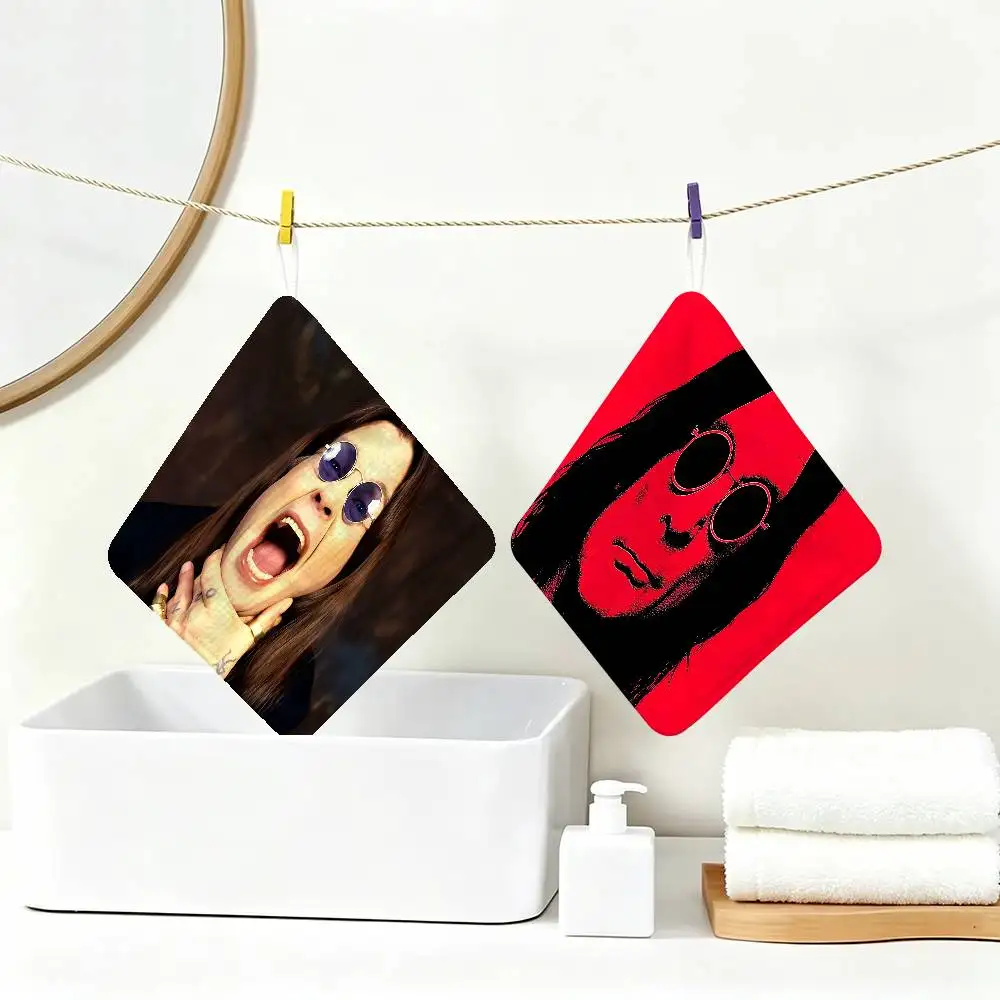 Ozzy O-Osbourne Polyester Cotton Hanging Hand Towel, Super Absorbent Hand Wiping Towel for Daily Household Use