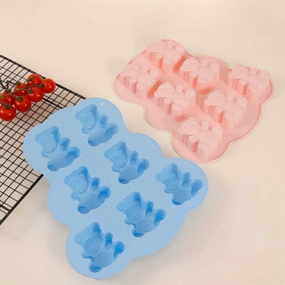 

Silicone Lovely Bear Cake Mold 7 Holes Animal Cookie Mould Cold and Heat Resistant for Chocolate Candy Fondant Kitchen Supplies