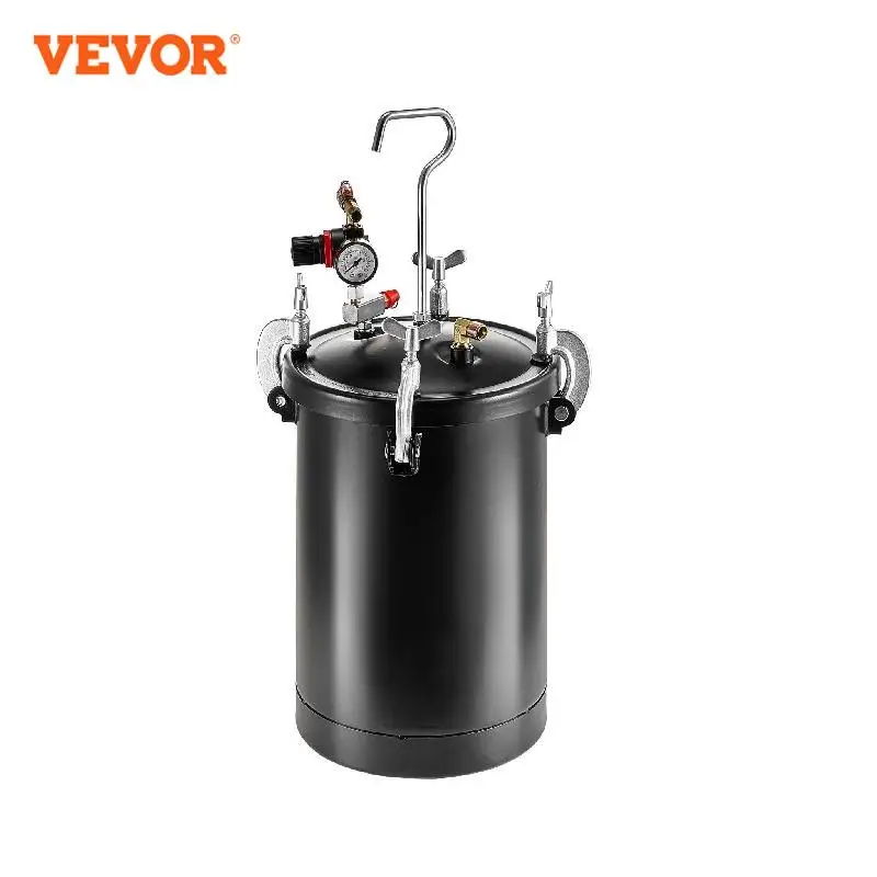 

VEVOR Spray Paint Pressure Pot 15L Pressure Pot Tank 60 psi Adjustale Pressure Steel Pressure Pot Paint Tank with Spray Gun Hose