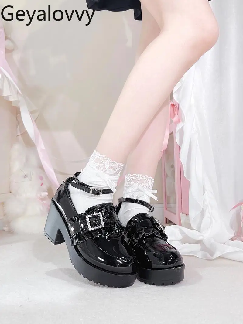 حذاء بكعب عالي أصلي حذاء بدون كعب على الطراز الياباني حذاء ماري جين بفم ضحل منتج كبير للنساء جديد لربيع وخريف 2025 #4