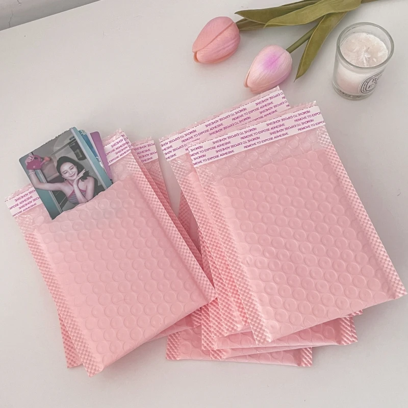 50Pcs/lot Pink Bubble Mailers Wrap Self Seal Poly Mailer Envelopes Packaging for Business Purple Shipping Bag Exquisite Gifts