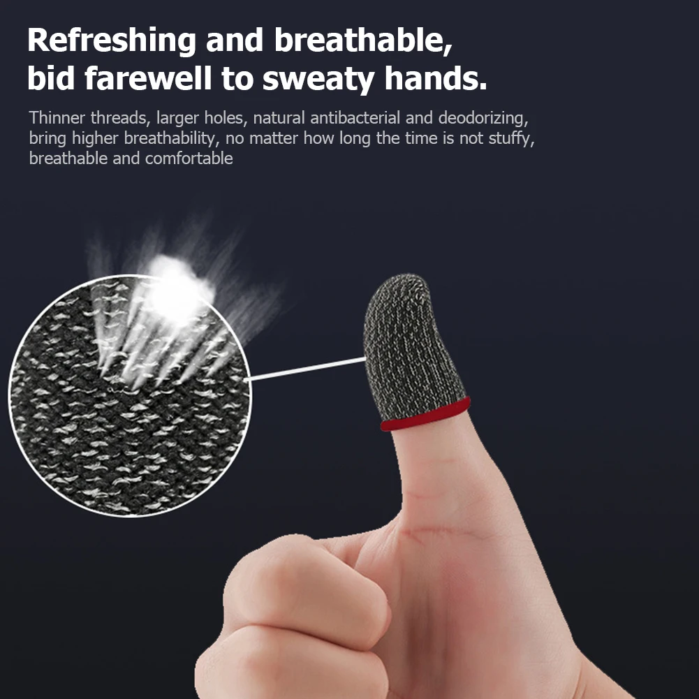 2-10Pcs Mobile Game Fingertip Gloves Sweatproof Anti-slip Touch Screen Finger Sleeve Breathable Gaming Fingertip Cover for Gamer